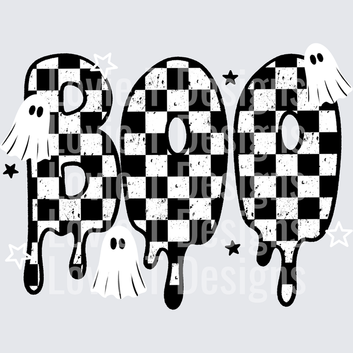 Boo Checker Drip – DTF Transfer – product image