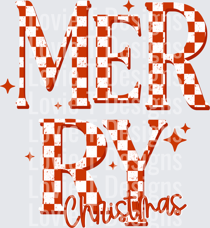 Merry Christmas Checker Christmas DTF transfer design