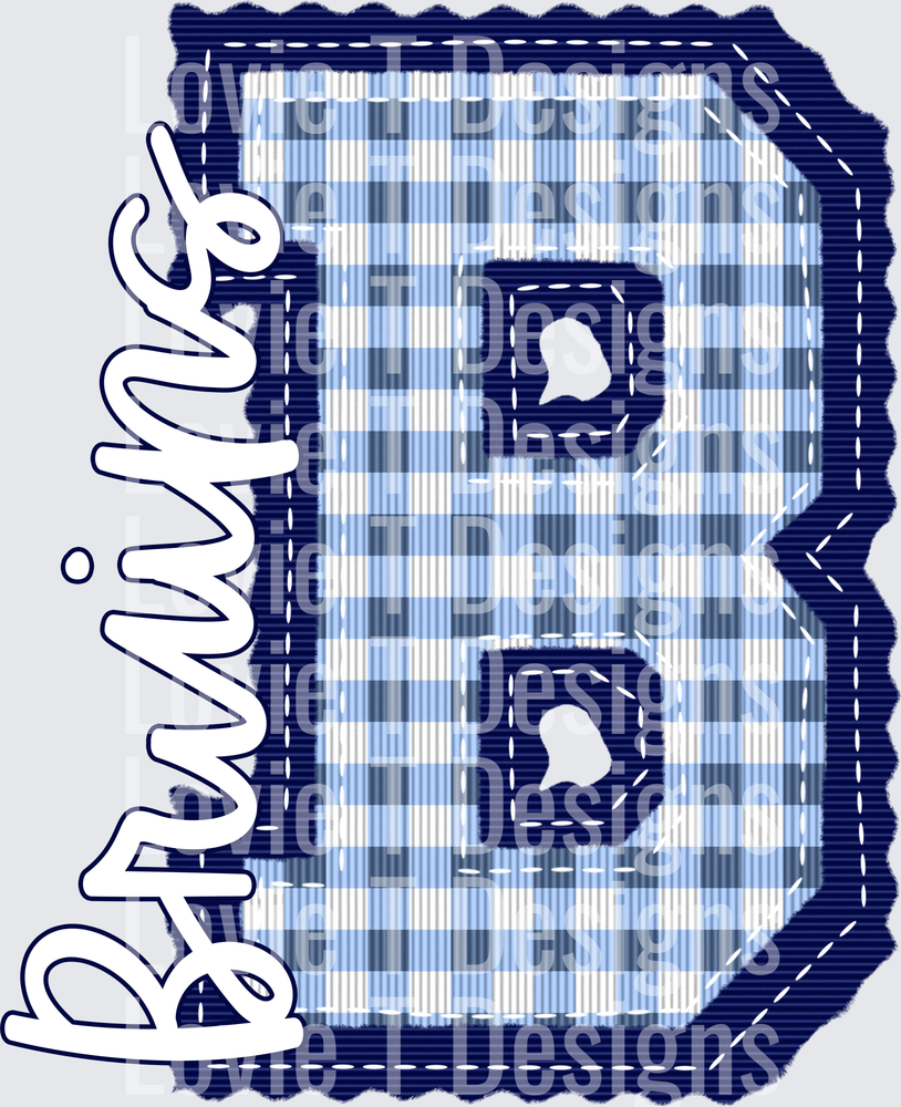LETTERMAN NAVY AND COLUMBIA BLUE BRUINS