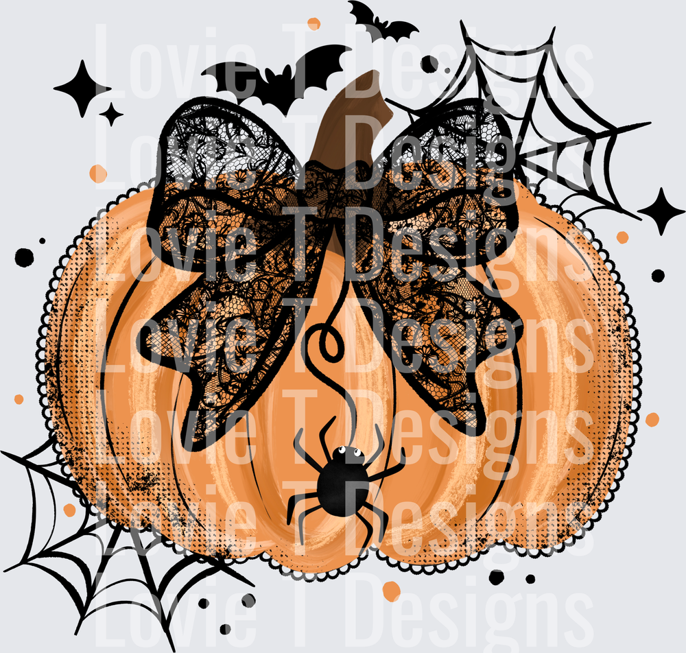 LACE BOW PUMPKIN halloween DTF transfer design