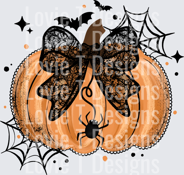 LACE BOW PUMPKIN halloween DTF transfer design