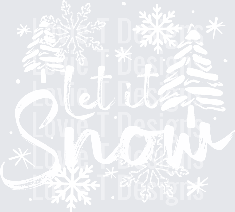 Let It Snow Trees (White) DTF transfer design