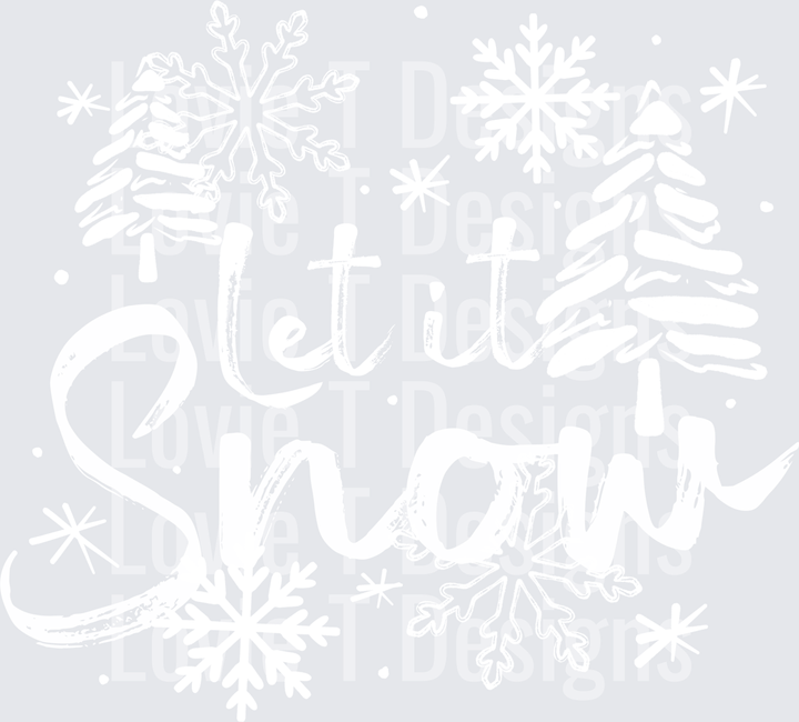 Let It Snow Trees (White) DTF transfer design