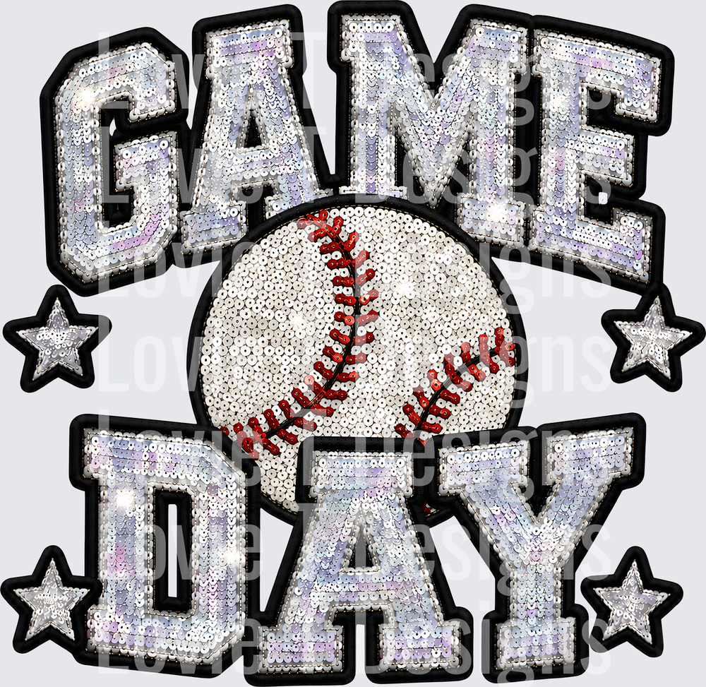 GAME DAY BASEBALL FAUX SEQUIN