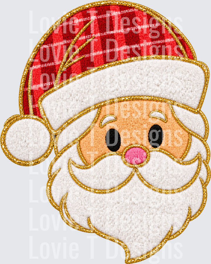 Santa Faux Embroidery DTF transfer