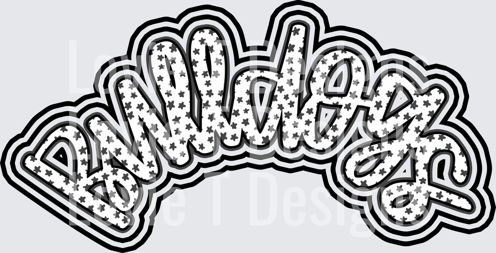 BULLDOGS BLACK POCKET mascot DTF transfer design