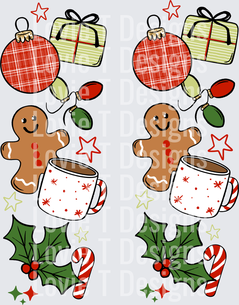 Christmas Collage Sleeves DTF transfer design