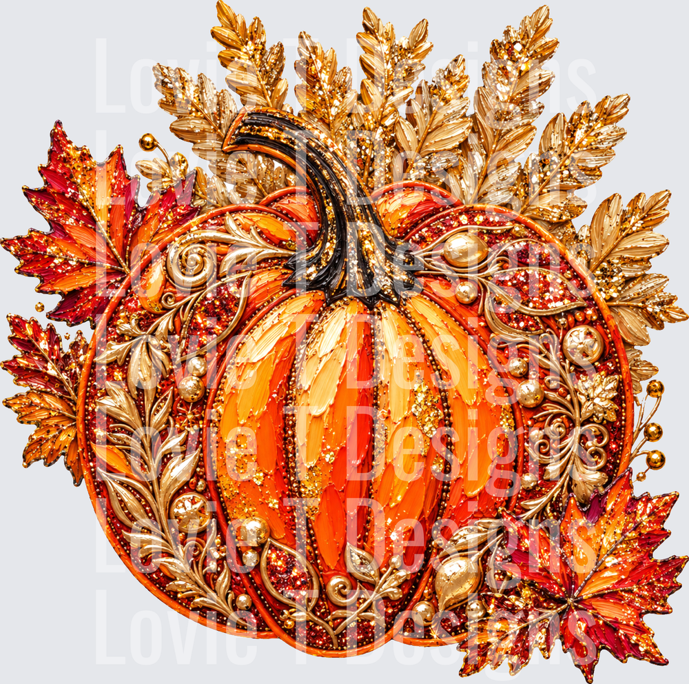 Faux Paint Fall Pumpkin DTF transfer design