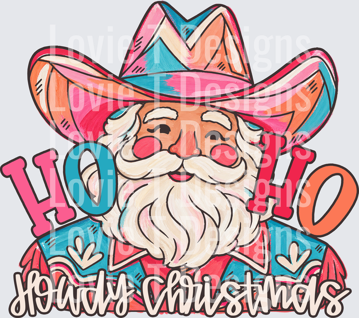 Ho Ho Howdy Christmas DTF transfer design