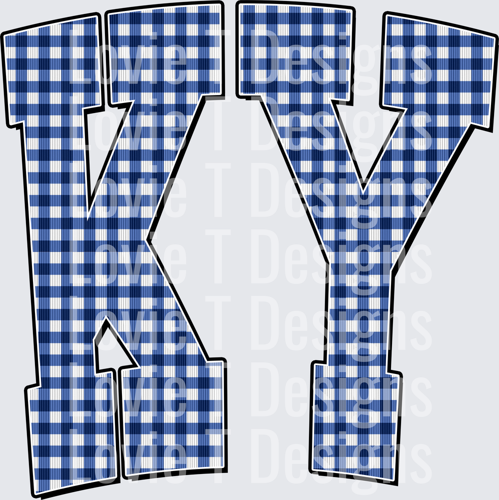KY ROYAL GINGHAM game day DTF transfer design