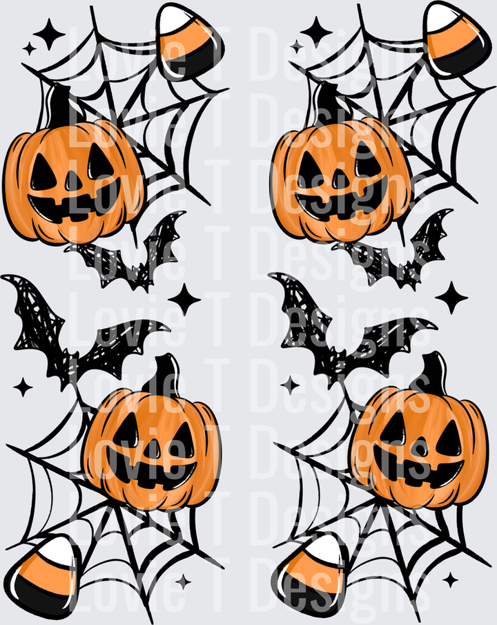 CANDY CORN GHOSTIE SLEEVES Halloween DTF transfer design