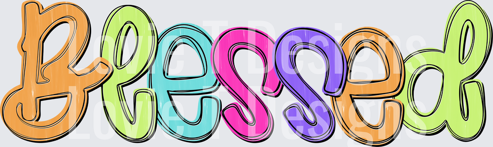Blessed Script Christmas DTF transfer design