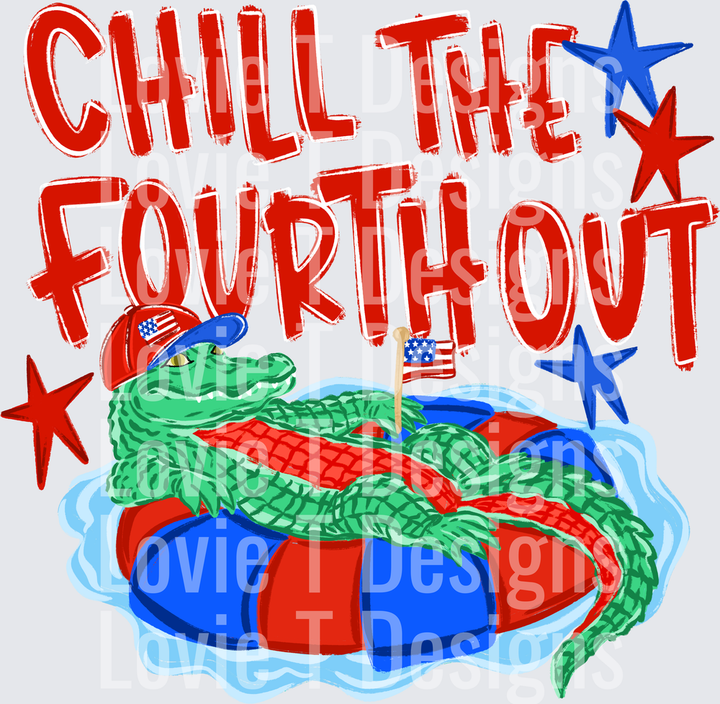 Chill the Fourth Out Americana DTF transfer design