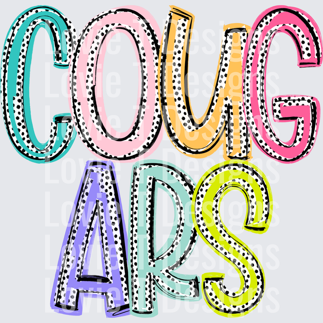 Cougars Dixie Dot Mascots – DTF Transfer – product image