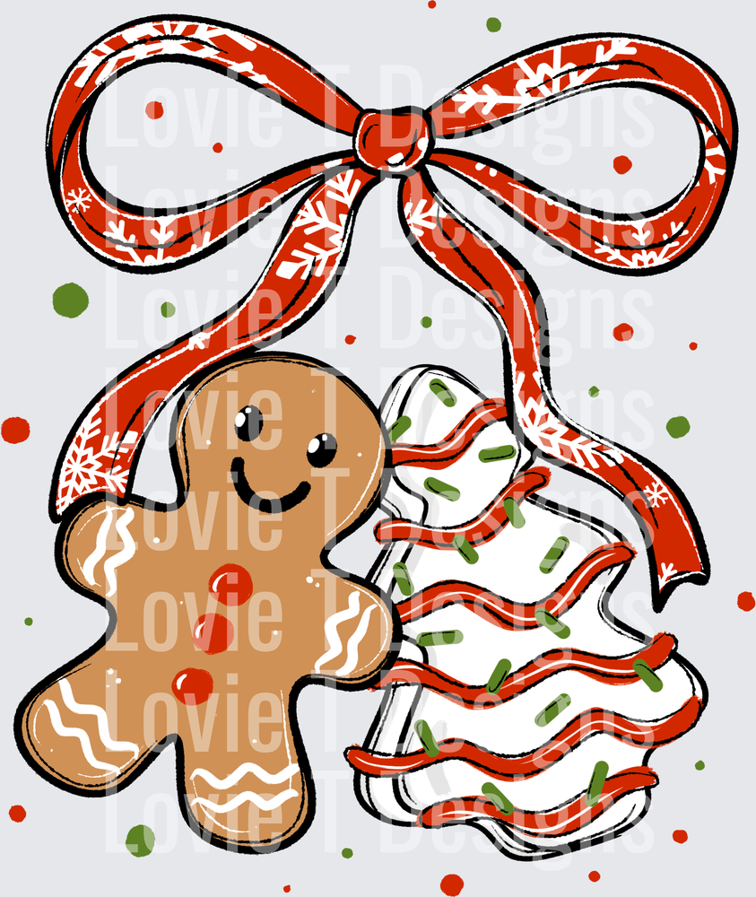Gingerbread tree cake bow