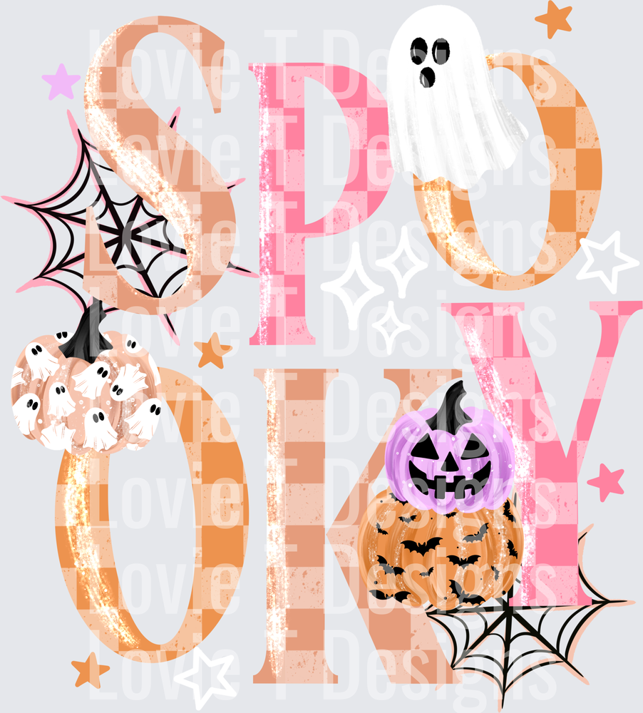 SPOOKY PATTERNED PUMPKINS halloween DTF transfer design