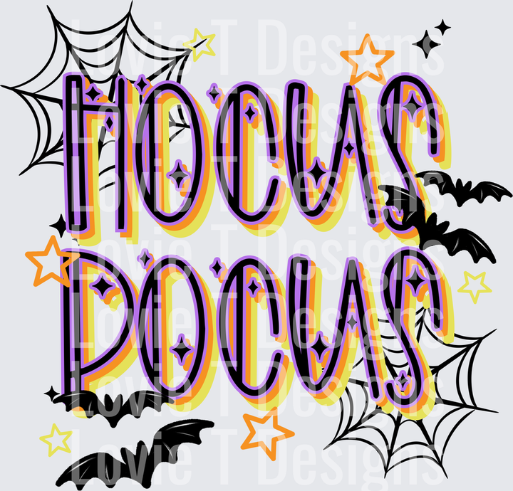 Hocus Pocus Black Halloween DTF transfer design