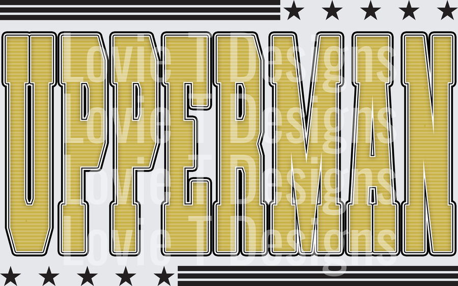 Stars Stripes Mascot UPPERMAN VEGAS GOLD AND BLACK