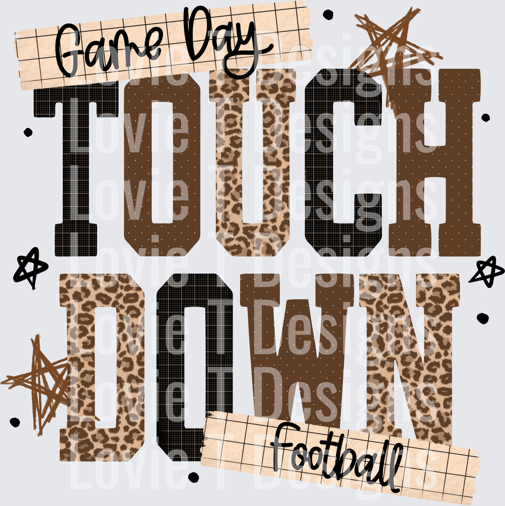Game Day Touchdown DTF transfer design