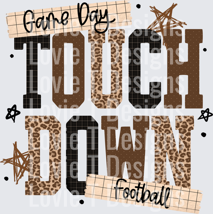 Game Day Touchdown DTF transfer design