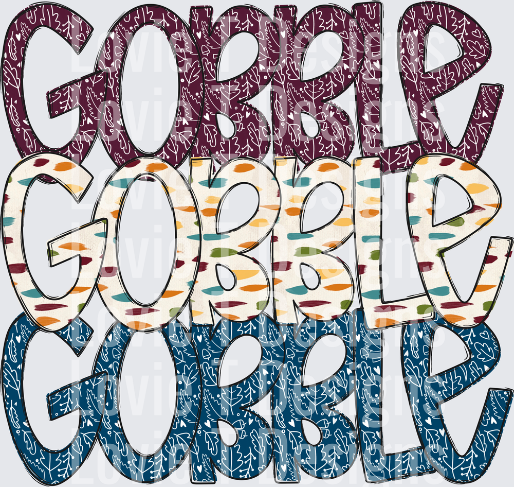 Gobble Gobble Thanksgiving DTF transfer design