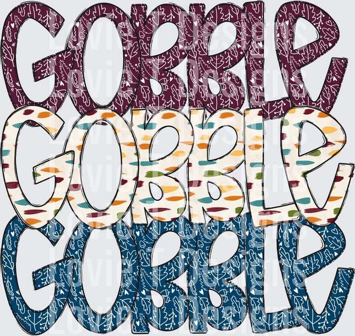 Gobble Gobble Thanksgiving DTF transfer design