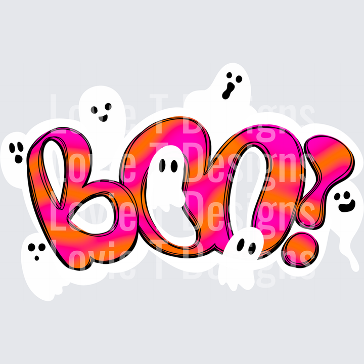 Boo Ghosts Bright Colors – DTF Transfer – product image
