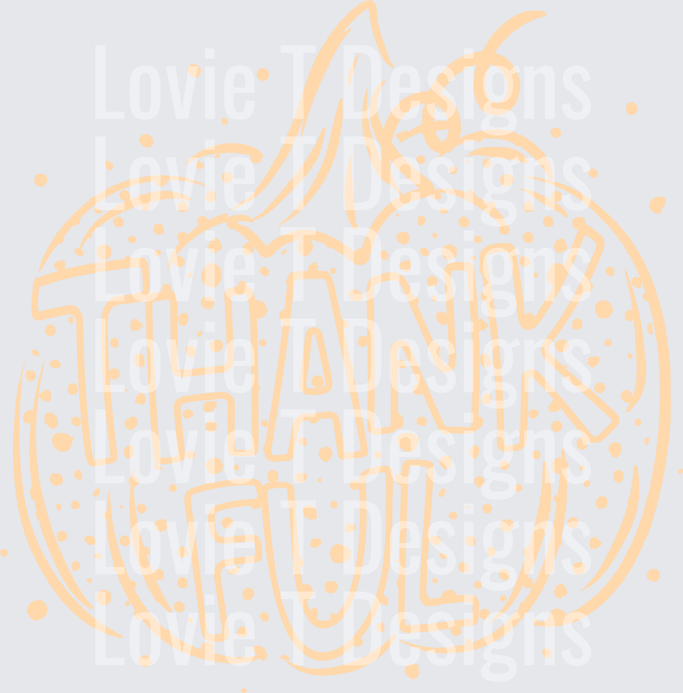 Thankful Pumpkin Cream Thanksgiving DTF transfer design
