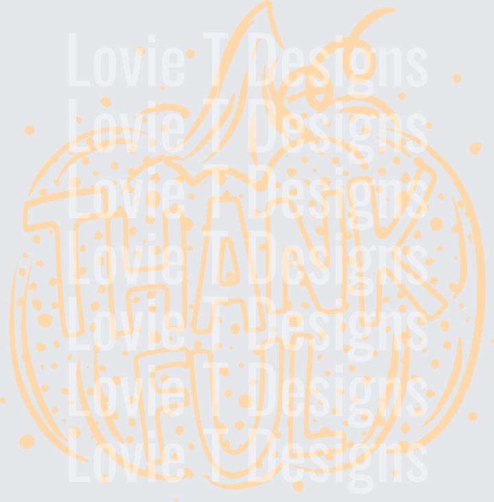 Thankful Pumpkin Cream Thanksgiving DTF transfer design