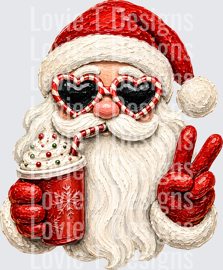 SANTA FAUX PAINTED