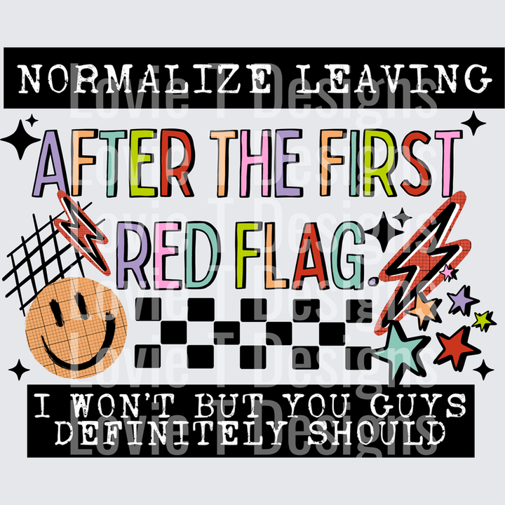 Red Flag Black – DTF Transfer