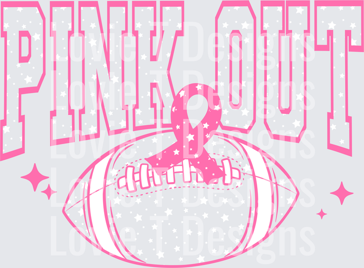 PINK OUT STARS Sports DTF transfer design