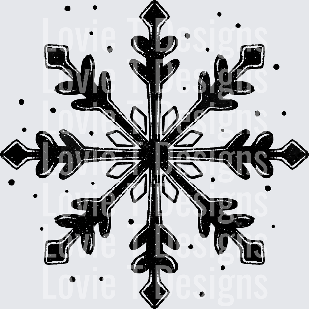 Bold Snowflake (Black) DTF transfer design