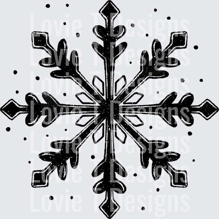 Bold Snowflake (Black) DTF transfer design
