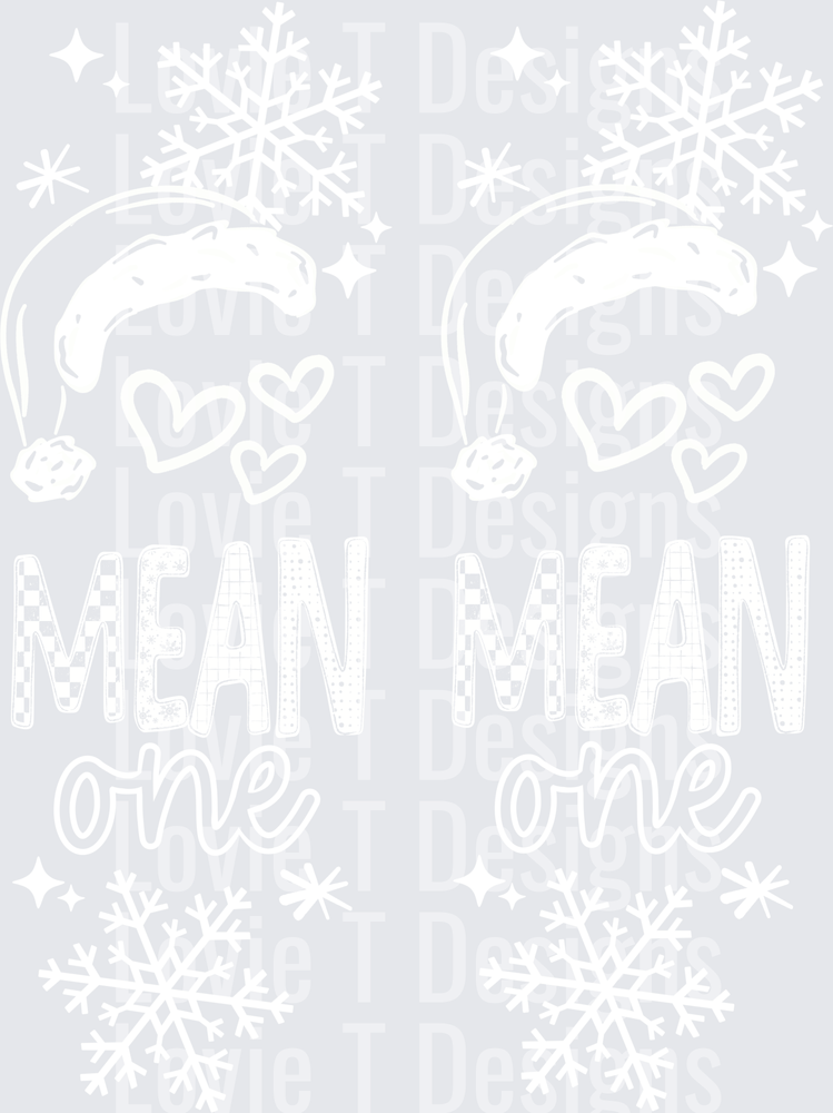 Mean One Sleeve White DTF transfer design