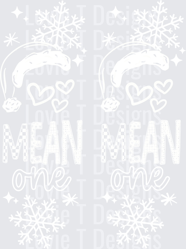 Mean One Sleeve White DTF transfer design