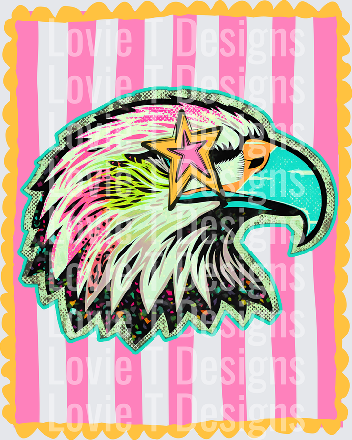 PREPPY MASCOT STRIPES EAGLES mascot DTF transfer design
