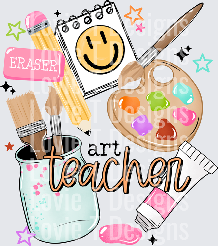 ART TEACHER Back to School DTF transfer design