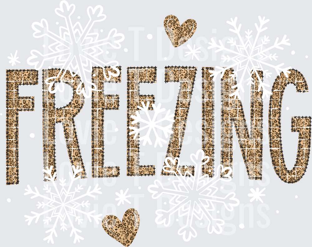 Freezing Leopard (White) DTF transfer design