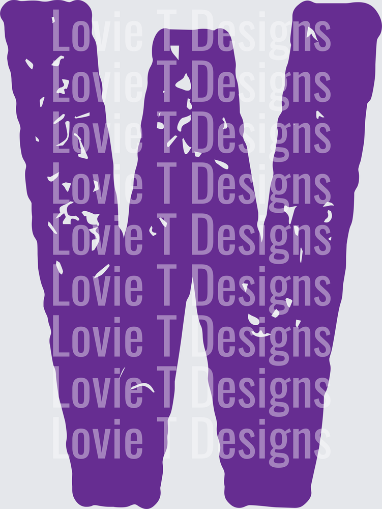 W PURPLE DISTRESSED