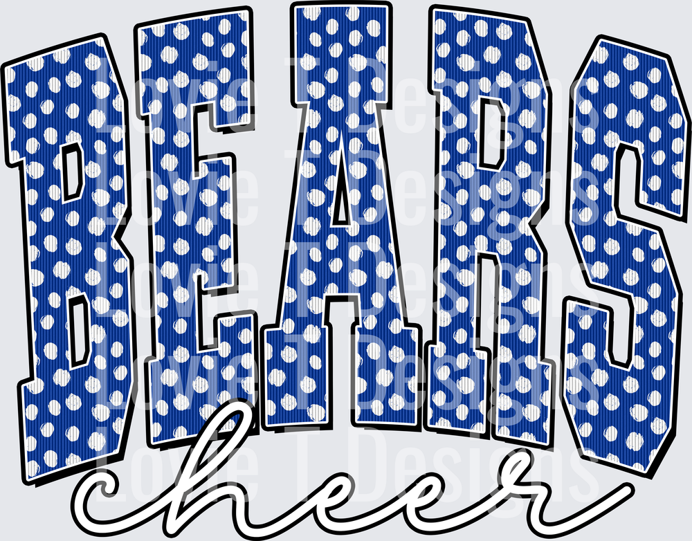 BEARS CHEER ROYAL POLKA DOTS