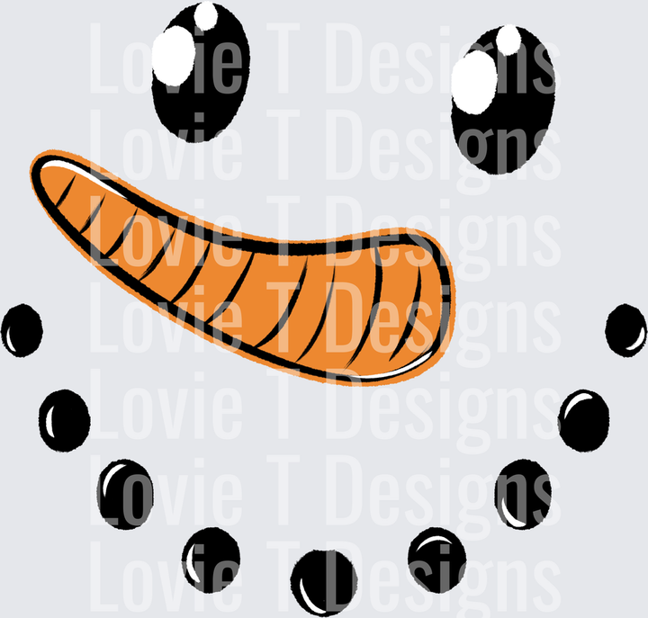 Snowman Face DTF transfer design
