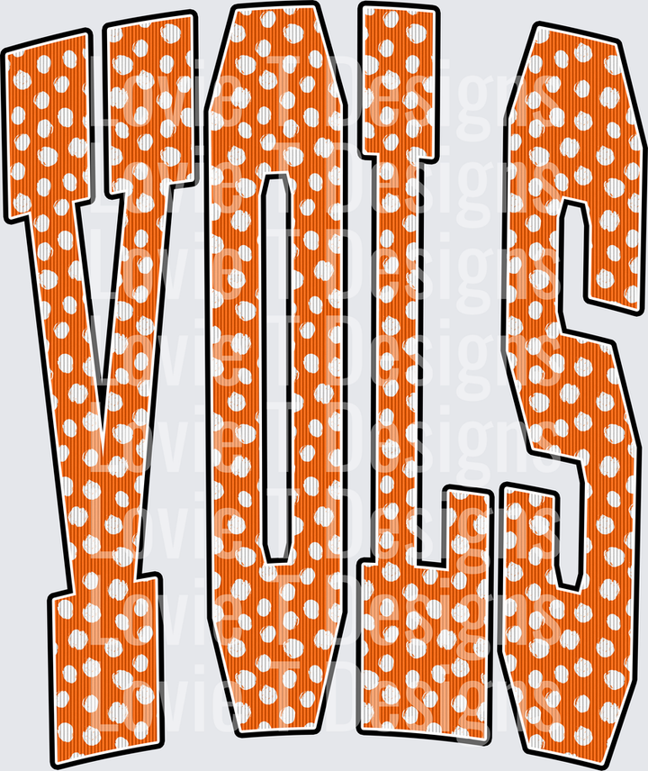 VOLS ORANGE DOT football game day DTF transfer design