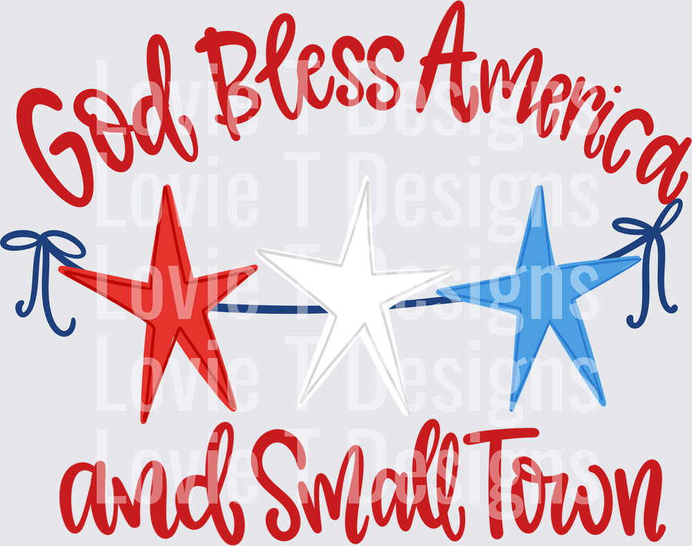 Small Town DTF transfer design