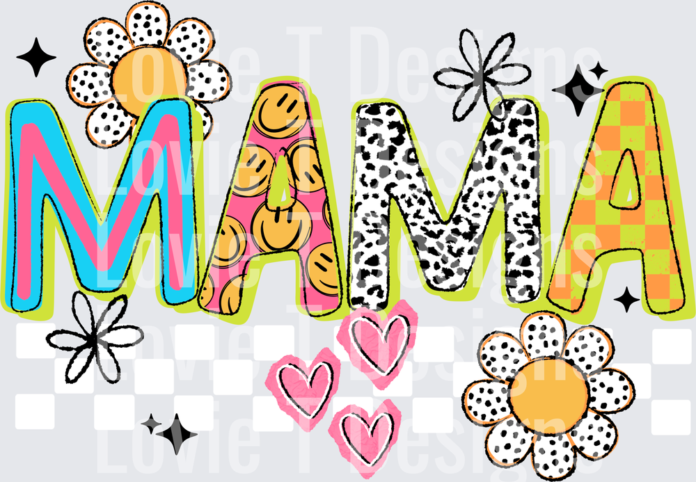 Mama (Colorful) DTF transfer design