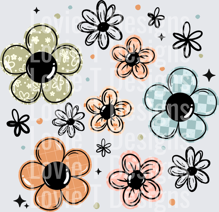 DAISIES everyday DTF transfer design