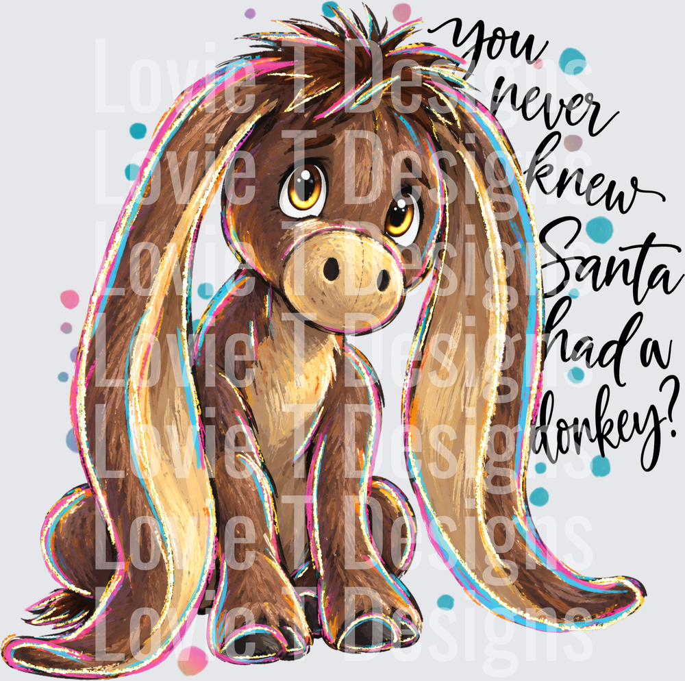 YOU NEVER KNEW SANTA HAD A DONKEY
