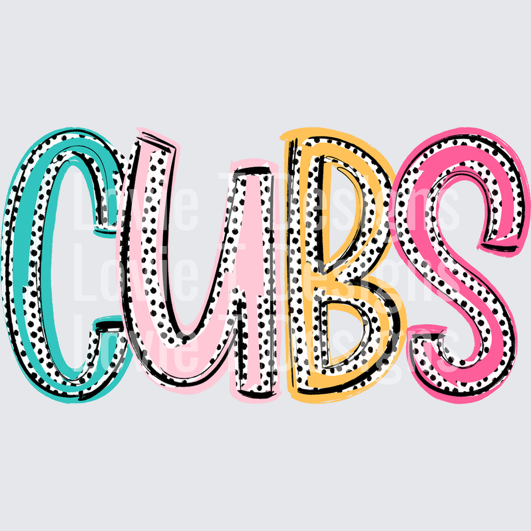 Cubs Dixie Dot Mascots – DTF Transfer – product image