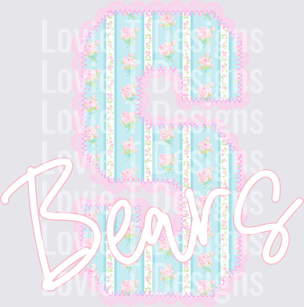 BLUE FLORAL LACE S BEARS