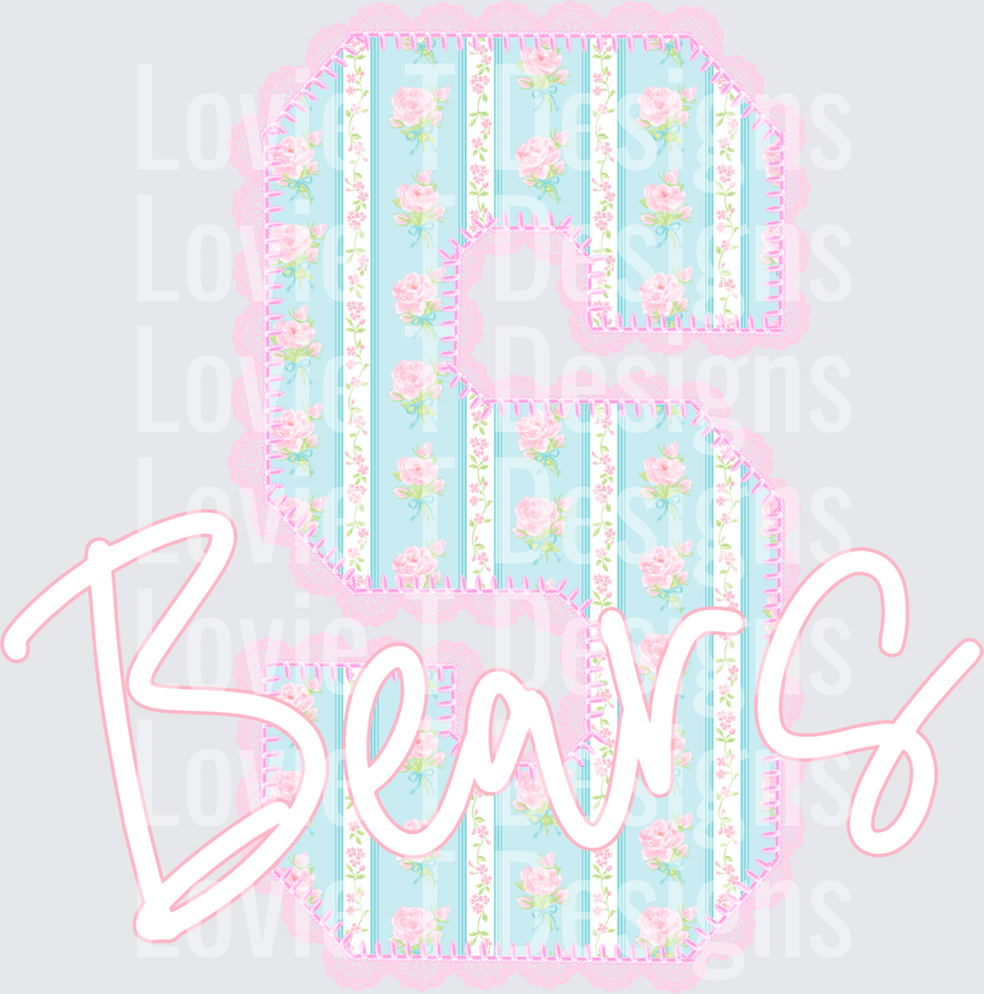 BLUE FLORAL LACE S BEARS